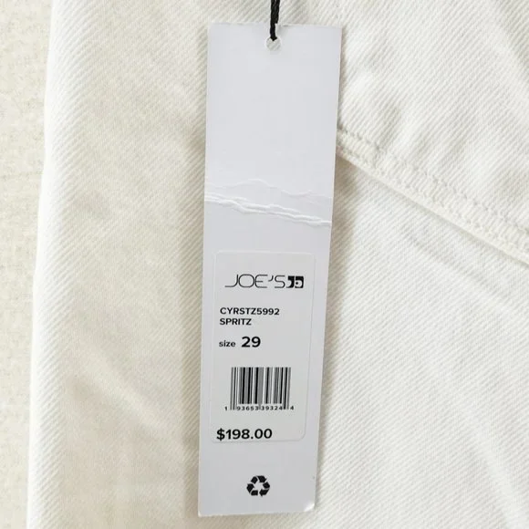 Joes Womens Scout Distressed Mid Rise Slim Boyfriend Cropped Jeans White - Picture 10 of 12